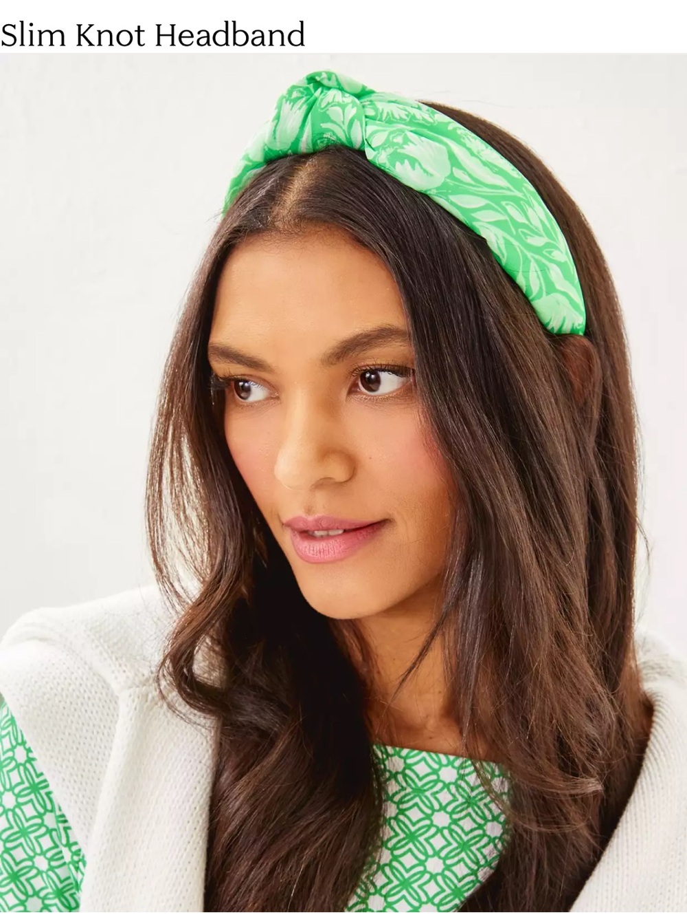 NWT Lilly Pulitzer Slim Twist Knotted Headband in Fauna Green